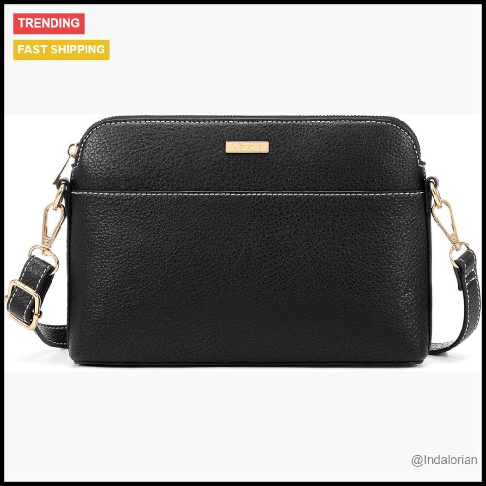 Vegan Leather Crossbody Bag Adjustable Strap Chic Minimal Travel Purse